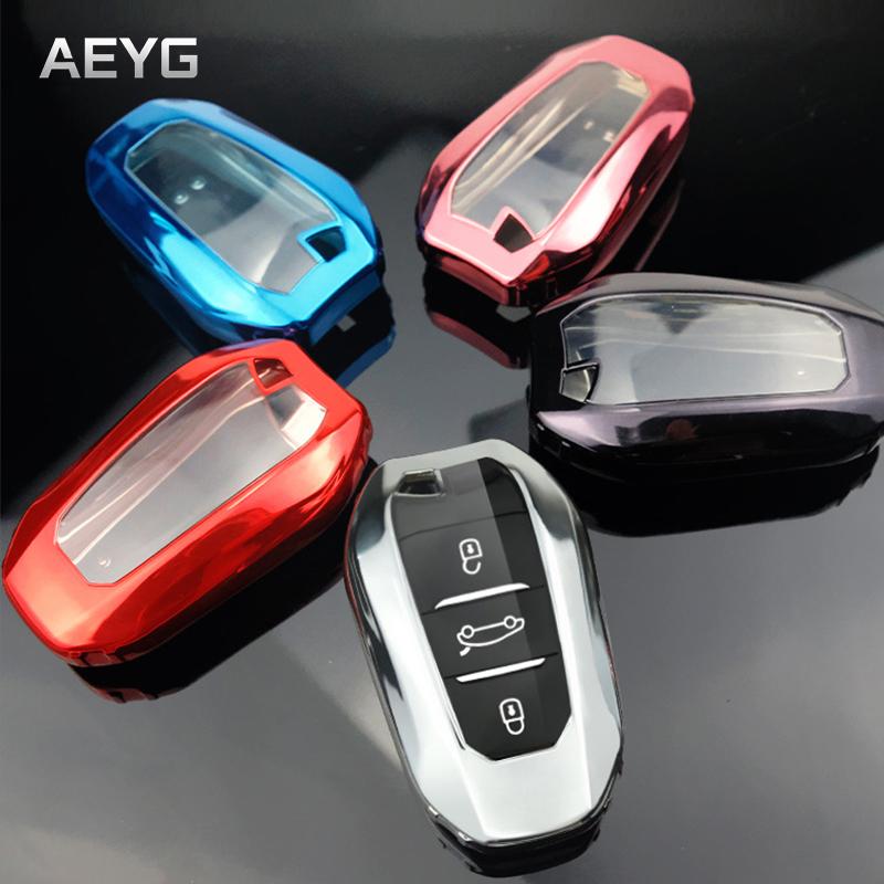 Měkké TPU Pouzdro na klíč od auta Kryt Skořepina Držák Fob Pro Peugeot 308 408 508 2008 3008 4008 5008 Pro Citroen C4 C6 C3-XR Příslušenství