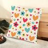 Colorful Flowers Cushion Cover Soft Short Plush Pillow Cover Smooth Cozy Texture Aesthetic Cushion Case Home Decor