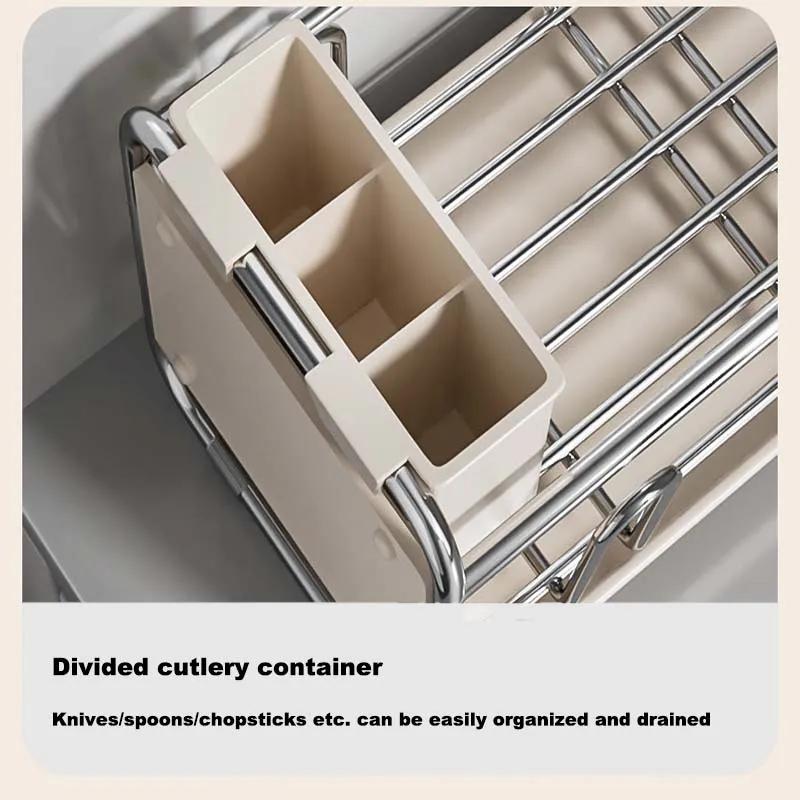 Kitchen Dish Organizer Narrow Dish Drying Rack Stainless Steel Shelf Drainer Rack Bowl Rack Plate Cutlery Kitchenware Storage