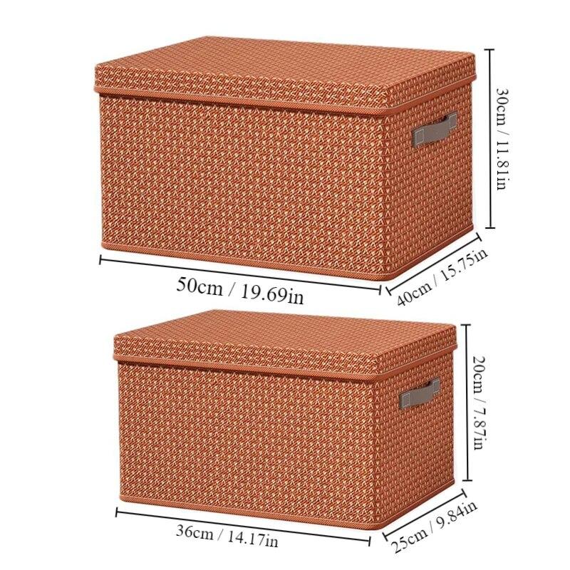 

1pc New Washable Folding Storage BoxStorage Basket Laundry Basket Foldable Bins Toys Organizer With Lid 36x25x20cm