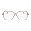 Victoria Beckham Brille Quadratisch Vollrand Transparentes Beiges Gestell Und Klare Demolinsen Linse Vb2650250 Beige