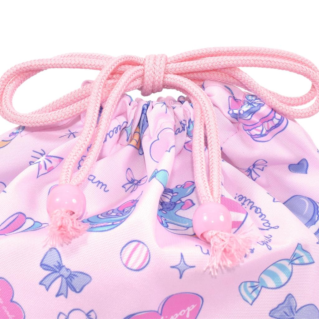 COLORFUL CANDY STYLE Drawstring Lunch Gusseted Name Milky Sweets Candy A La Set of Cute for Lunch Kindergarten Lunch Stylish Pouches for Elementary