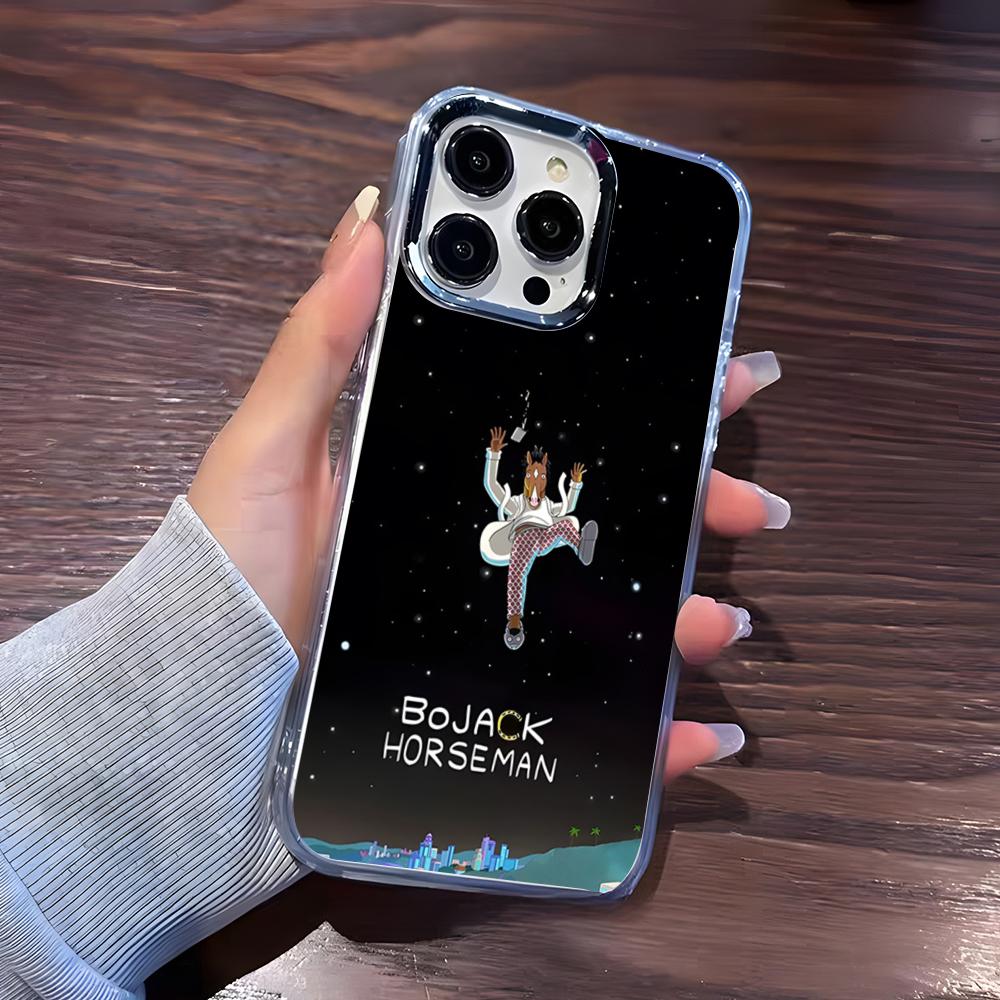 

B-Bojack Cartoon H-Horseman Funny Phone Case For IPhone 17 Pro Max 16 15 14 Pro Max IPhone 13 Pro Max 11 Plus Transparent Cover iPhone 16 Plus