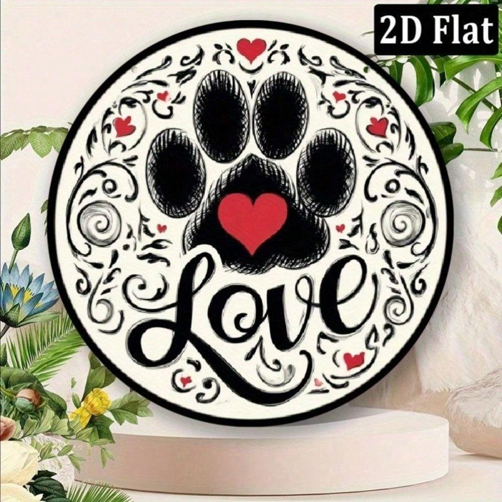 Black Dog Paw Metal Wall Art Decor