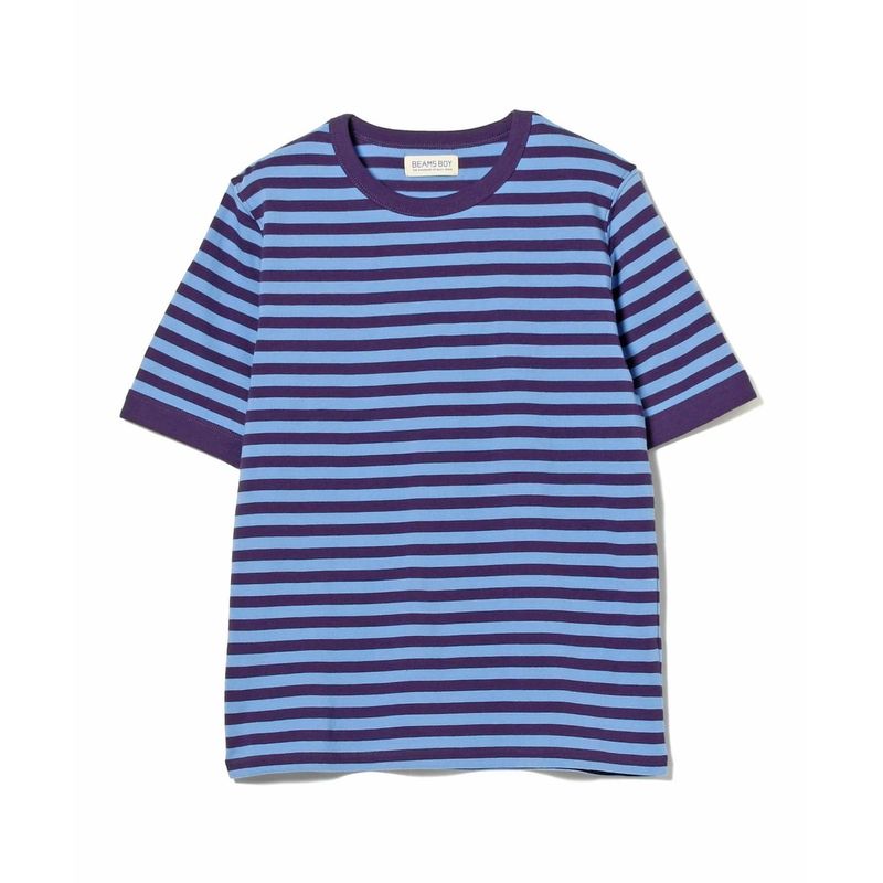 

Daily Order 2025 Summer New Arrival Cotton Stripes round Neck Short Sleeve Easiest for Match Casual T-shirt Beams Boy Best Selling Blue Stripe 2 pieces