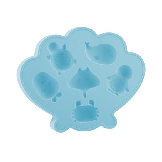 Ocean Animal Silicone Ice Cube Tray with Lid 6-Cavity Food-Grade Mold for Whale Turtle Penguin Shapes Easy-Release Fun Cocktail Whiskey Ice Maker for