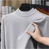 Men's Autumn Winter Knit Sweater | Round Neck, Half High Collar, Warm Middle-aged Base Layer
