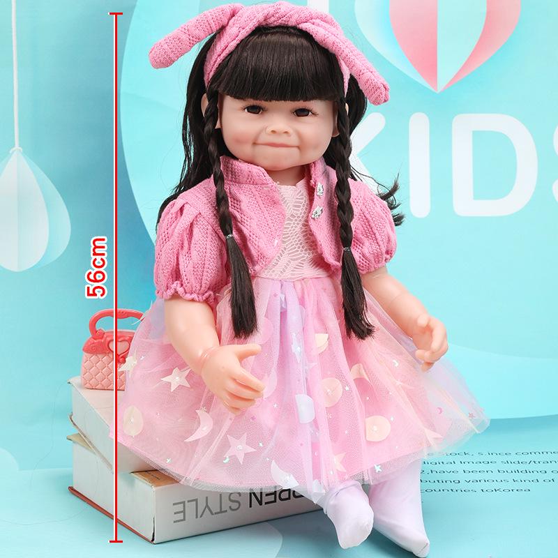 56cm Reborn Simulation Barbie Baby Doll Gift Set - Soft Gel Toy for Girls
