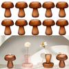 3/6Pcs Desktop Ornaments Handmade Mushroom Candle Holders Hydroponic Glass Flower Vase for Table Centerpiece Home Decor