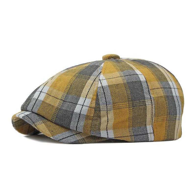 Autumn/Winter Unisex Plaid Newsboy Beret - British Retro Style Wool Hat