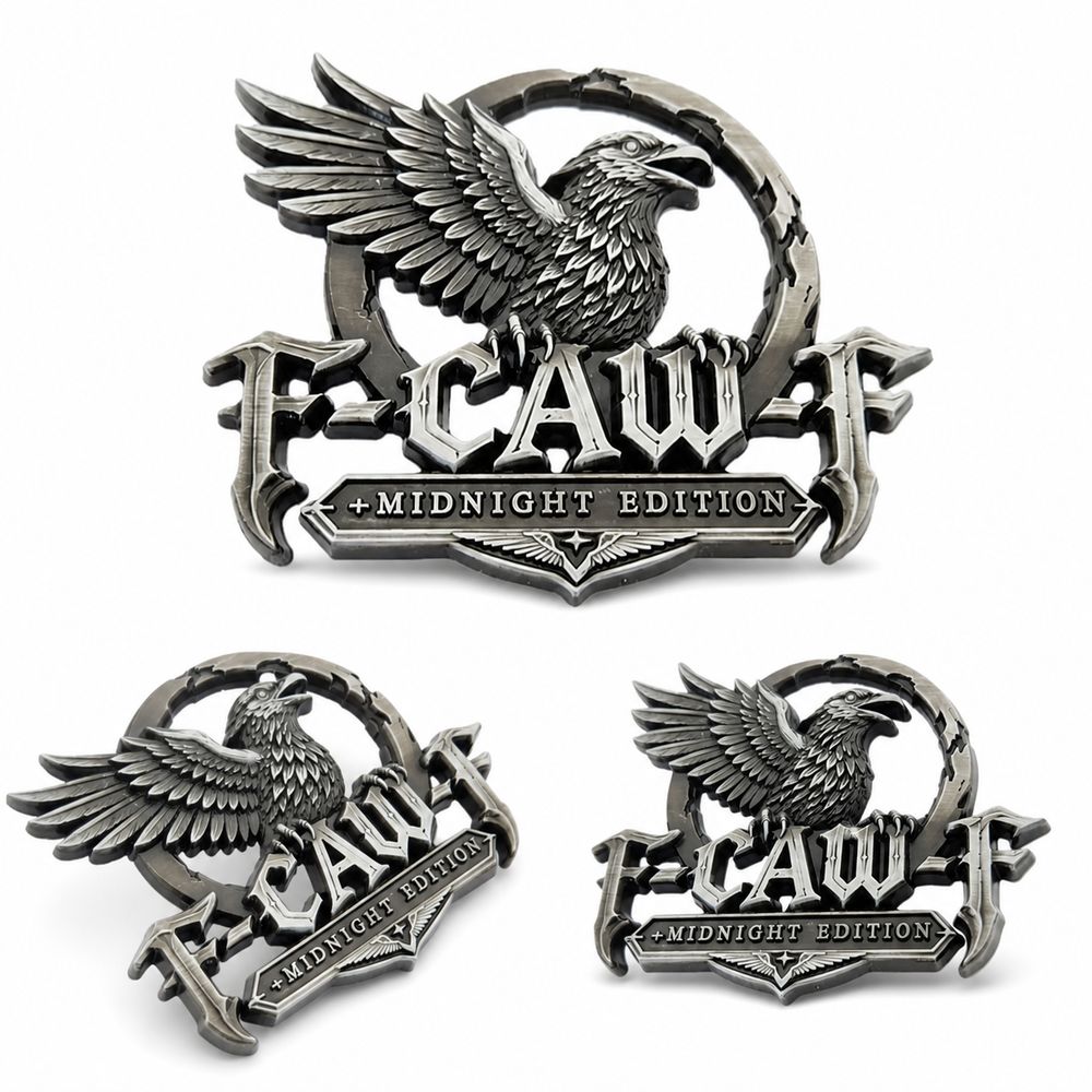 Raised 3D Relief Metal Car Badge Waterproof Raven Wing Car Sticker Car Emblem Car Rear Decoration