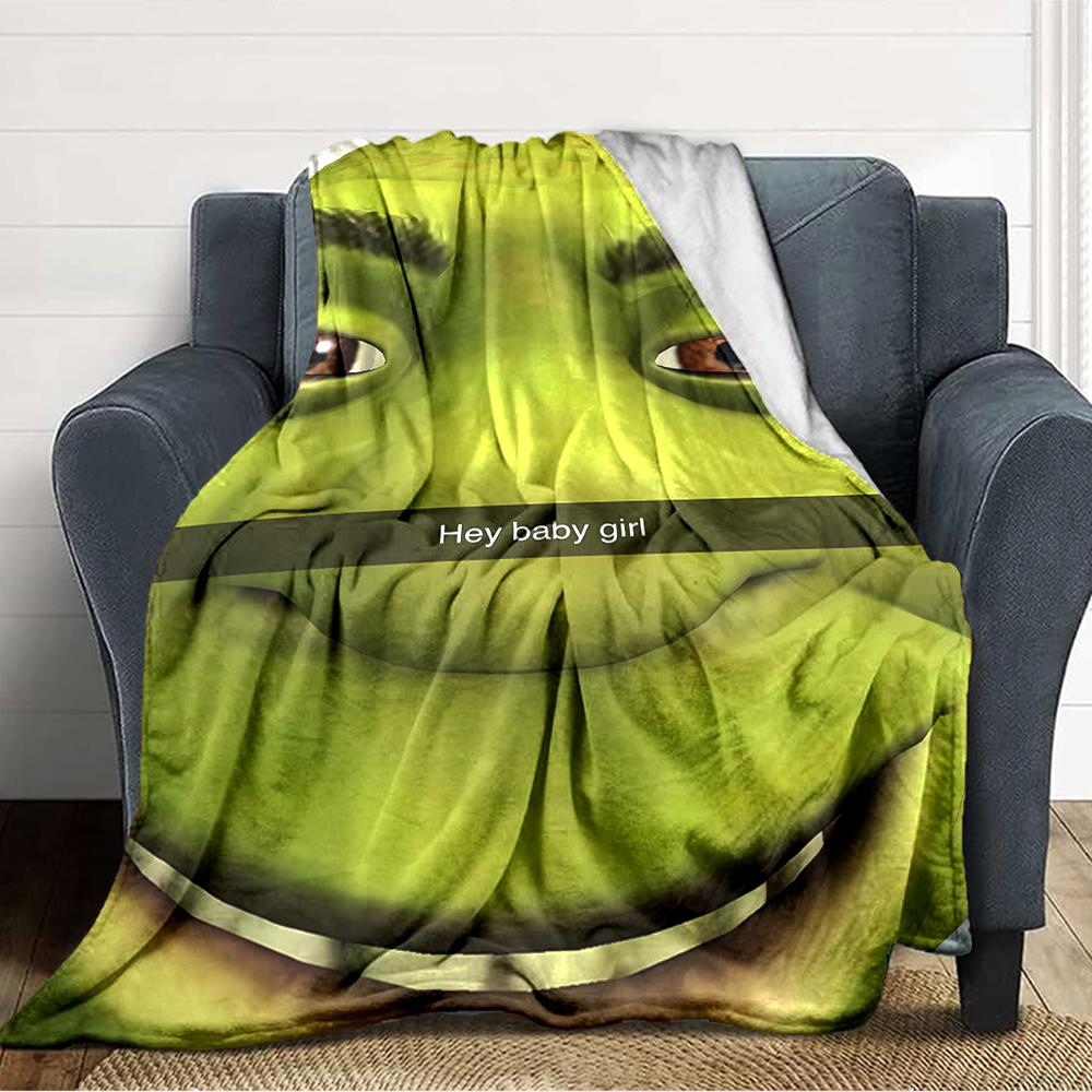 1pc Shrek4 Blanket, Gift, for Men and Women, Soft Blanket, Good for Sofa Bed Couch Travel, Lightweight Flannel Blanket