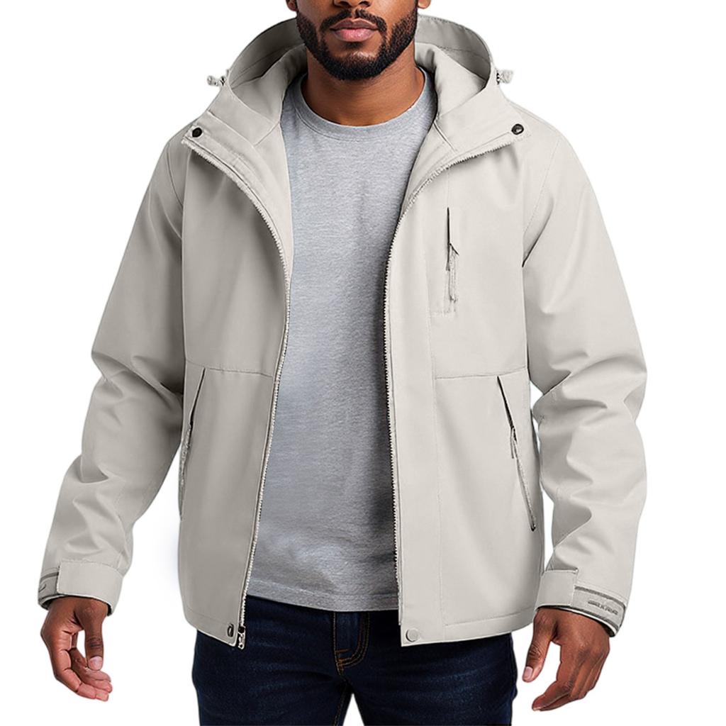 Men'S Loose Half Zipper Hooded Sweatshirt And Submachine Jacket