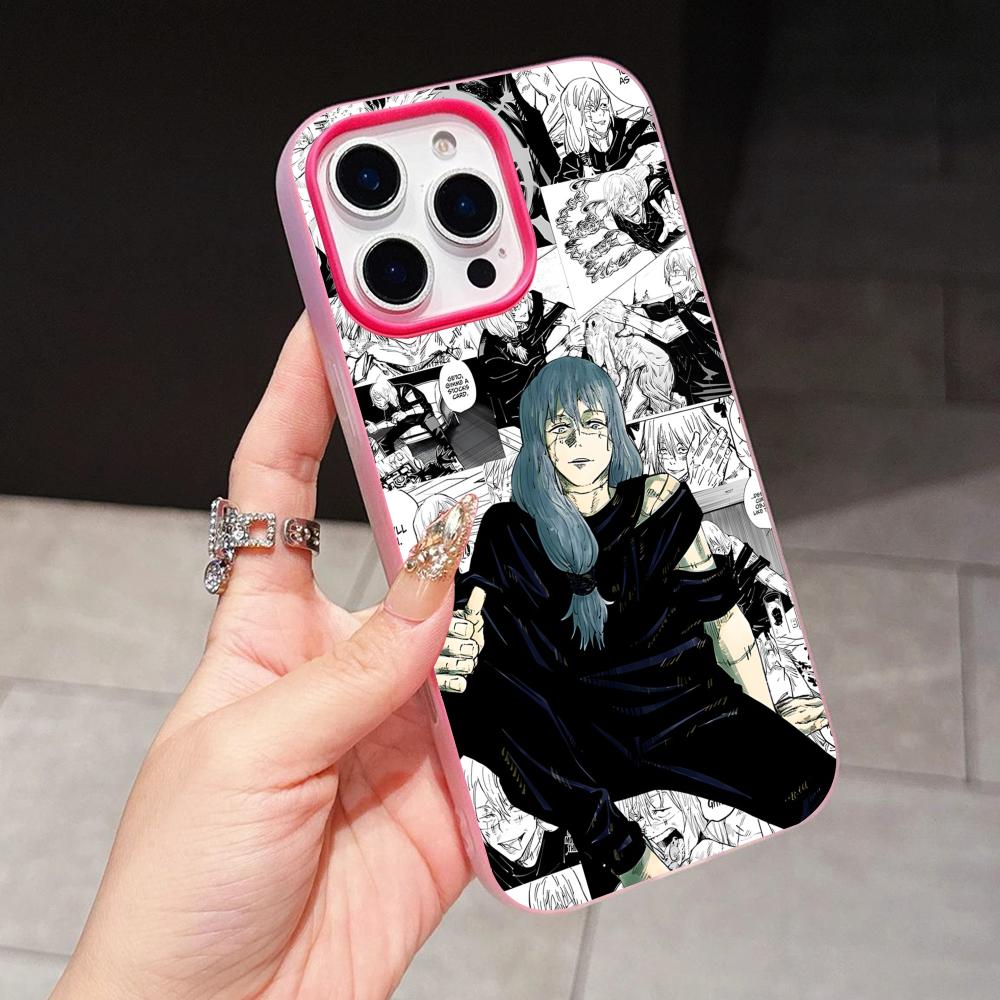 

JJK Mahito Phone Case for iPhone 17 16 15 14 13 12 11 Air Pro Max Plus Jelly Double layer Rose Red Cover iPhone17 Pro