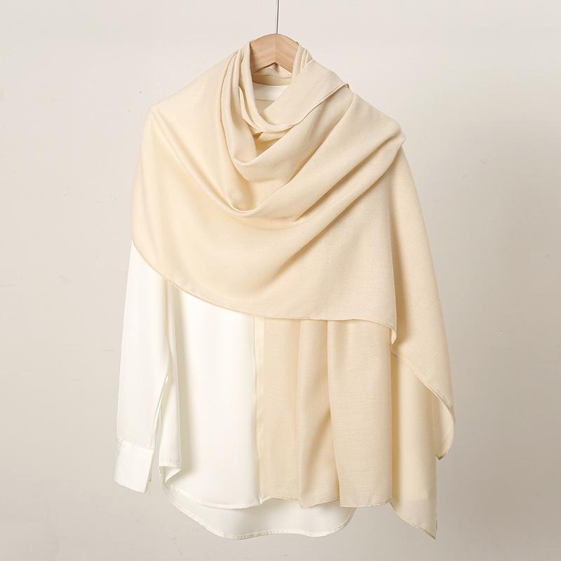 Autumn/Winter Trendy Solid Color Linen Women's Scarf – Southeast Asia Popular Cotton & Linen Feel Long Scarf