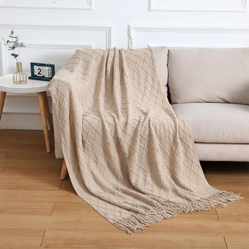 Luxury-lite Minimalist Natural Yoga Blanket Sofa Cushion Throw Blanket Air Conditioning Blanket Bed Cover