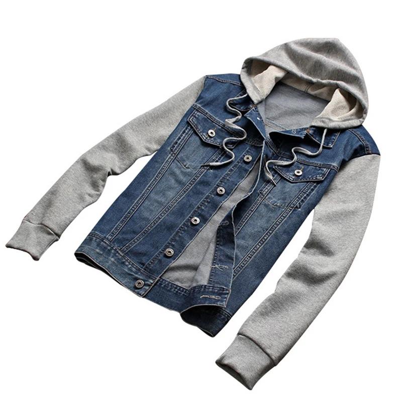 2026 Primavera Otoño Chaqueta Vaquera con Capucha para Hombre Ropa Casual Urbana Chaquetas Vaqueras Chaqueta Vaquera para Hombre Abrigo Desmontable para Hombre