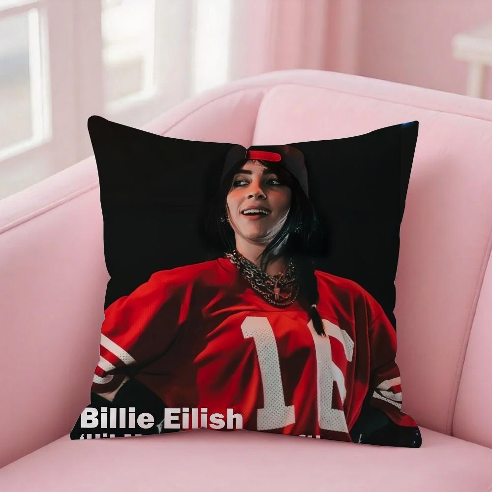 Наволочка для подушки Singer B-Billie-Girl E-eilish Квадратная диванная наволочка для домашнего использования 12x12Inch
