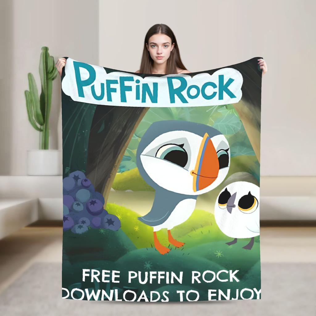 Puffin Rock Decke Qualität Superweich Tagesdecke Winter Kinder Heimdeko Mode Tagesdecke