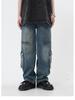 Unisex Retro High-Street Wide-Leg Jeans with Pockets