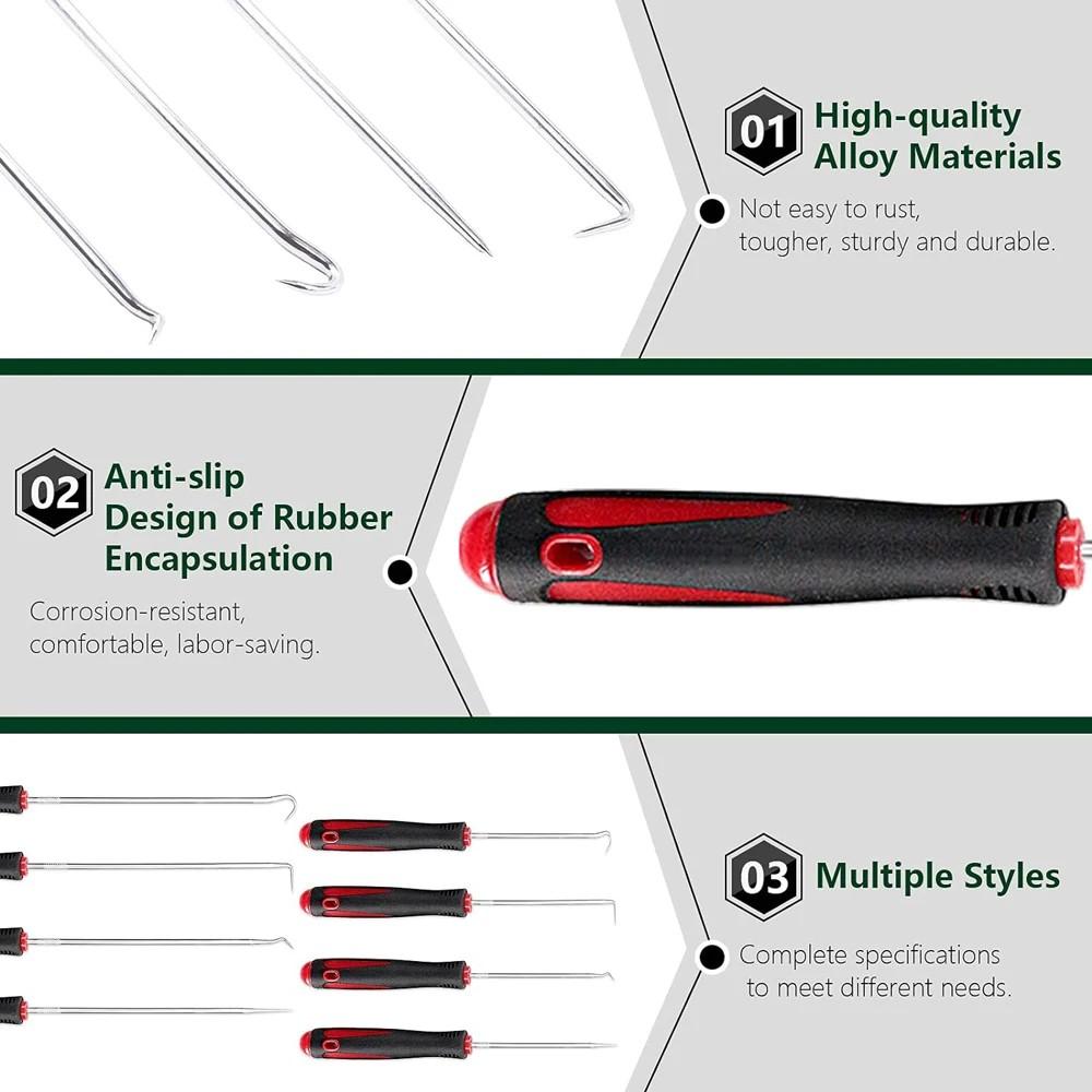 Car Oil Seal Puller Screwdrivers Set Long Pick Hook Set Gasket Puller Pick Tools for Removing Car Auto SealTools