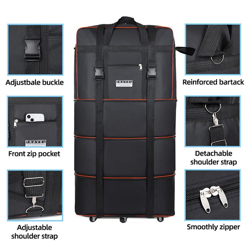 Bolsa de Viaje Plegable Maleta Rueda Universal Caja de Almacenamiento Viajar al Extranjero Envío Aéreo Bolsa de Equipaje Retráctil de Gran Capacidad