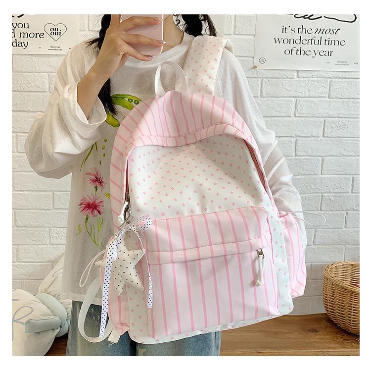 Schoolbag wholesale student schoolbag summer milk whirring girlish backpack polka dots full print high value backpack for primary school students