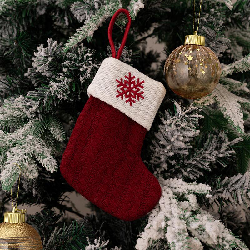 A-Z Santa Claus Gift Socks  Knitting Letters Snowflake Stocking  For Christmas  Tree Hanging  Pendant   Xmas Navidad Gift