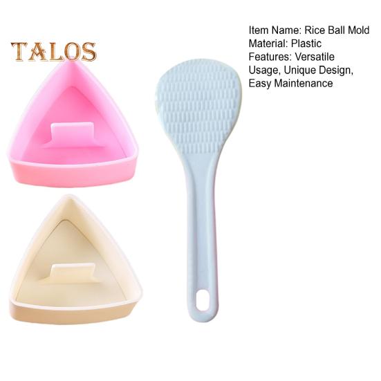 Kit de 2 bucăți de forme cu bile de orez Set de mucegaiuri pentru orez cu demontare ușoară Mașină de sushi triunghiulară Presă pentru onigiri antiaderență cu lingură pentru prânz pentru copii Bento Home DIY