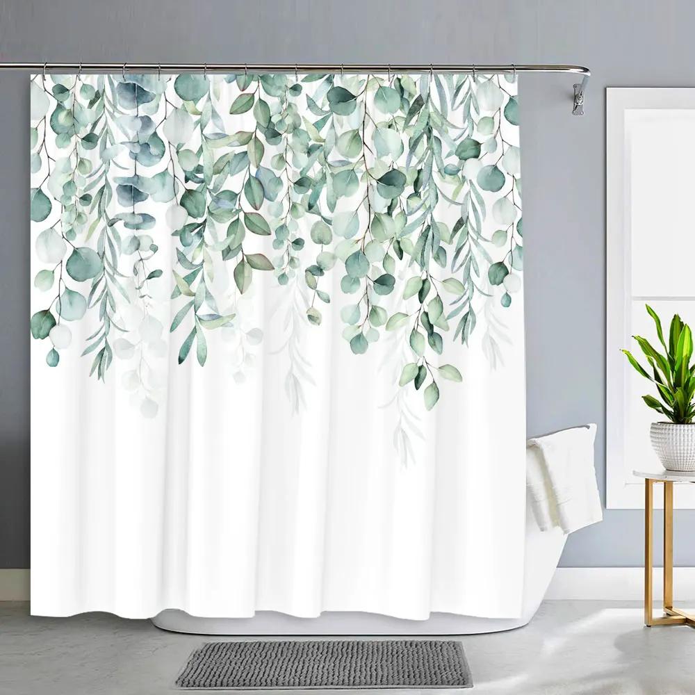 Spring Floral Hummingbird Shower Curtain for Bathroom Watercolor Flower Bird Modern Decor Machine Shower Curtains Bathroom Decor