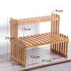 Countertop Bamboo Plant Shelf Bamboo Flower Pot Stand Balcony Flower Rack Cabinet   Multi-Function   Desktop Storage Rack for Living Room Be