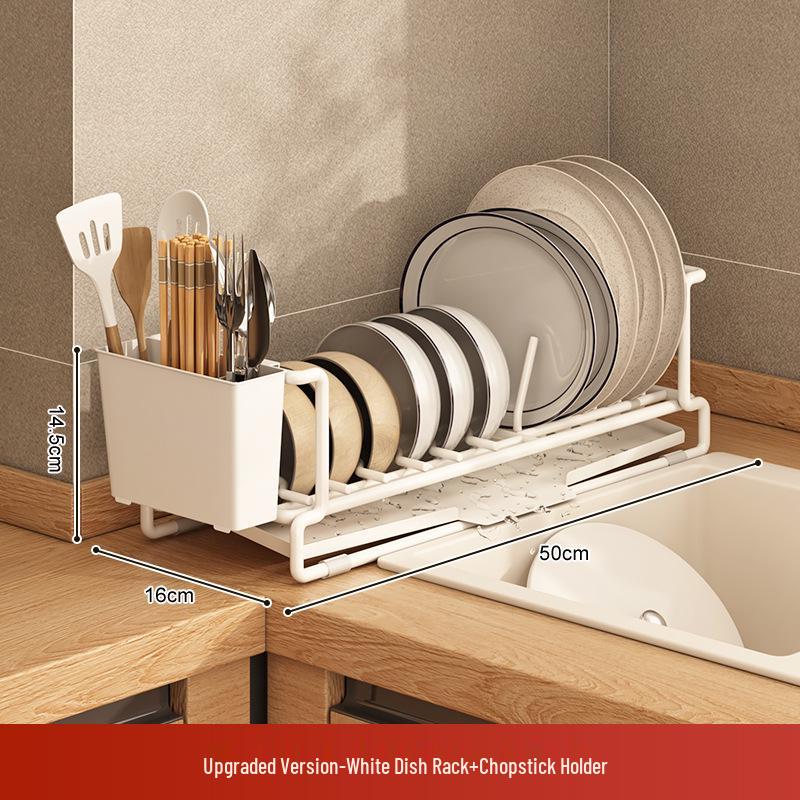 Kitchen Dish Drying Rack with Chopstick and Cutlery Storage