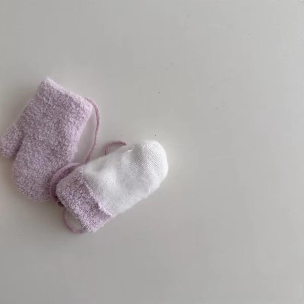 Candy Color Warm Snow Gloves Thick Plush Cold Resistant Gloves Baby Plush Gloves Baby Boys Girls