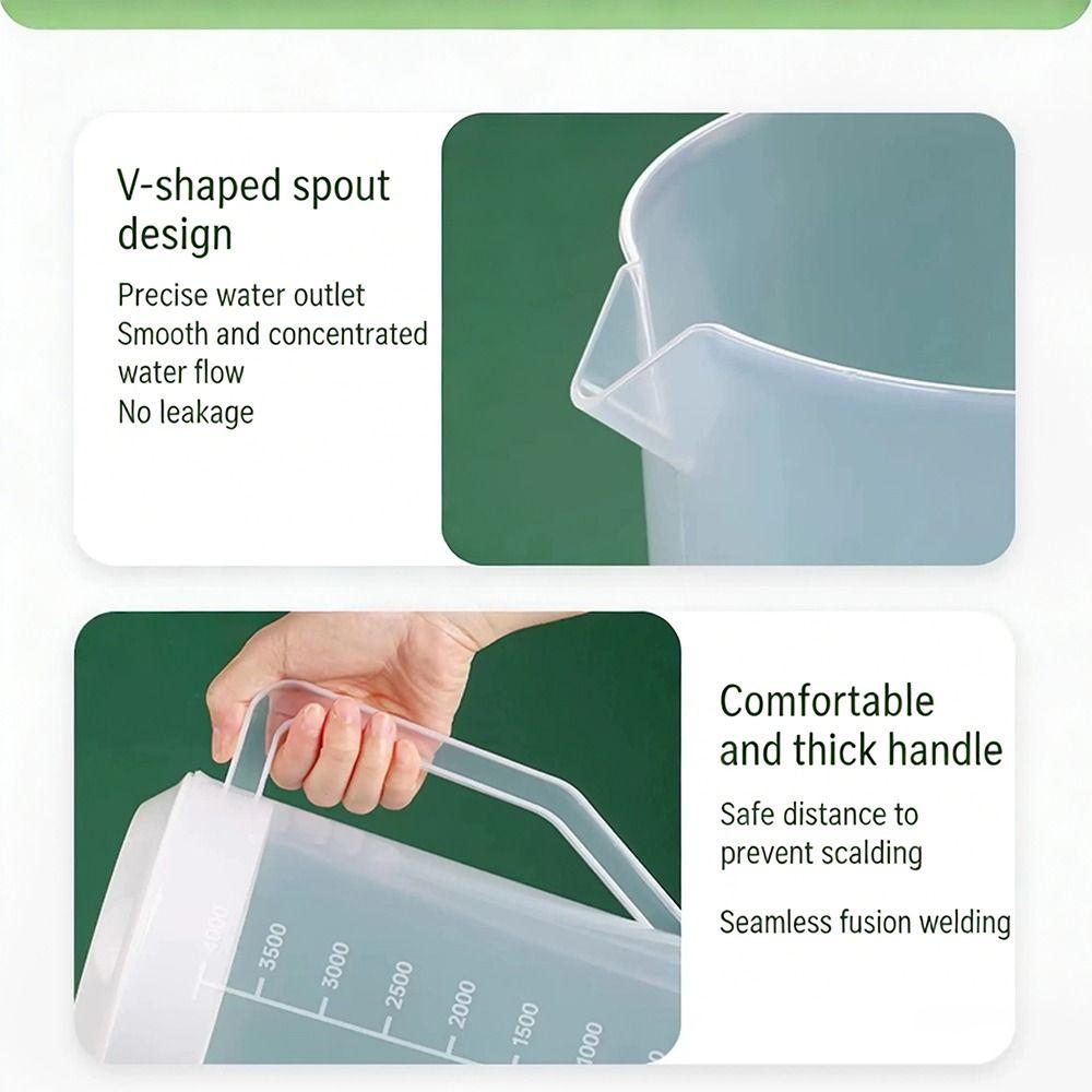Kunststoffbehälter Transparente Wasserflasche Skaliert Große Kapazität Kaltwasserflasche Kunststoff-Wasserkrug Kanne Kaltes Wasser