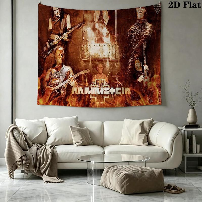 Electronic Metal Band Wall Tapestry Aesthetic Wall Hanging Printed Fabric Blanket Decorative Tapestries for Bedroom Living Room Home Decor