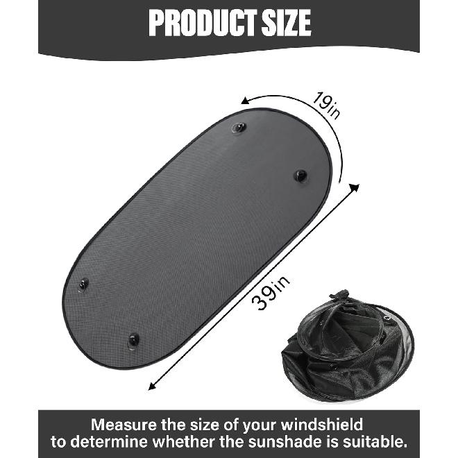 YAKEFLY Car Sun Shade,Car Rear Window Sunshade With Suction Cups,Car Sun Shade Windshield Sun UV Rays Protection,Rear Window Shade For Car Rear