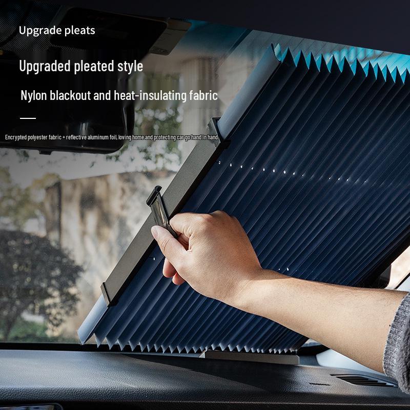 Car Sun Shade Blackout Curtain, Suction Cup Heat Insulation for Car Windows