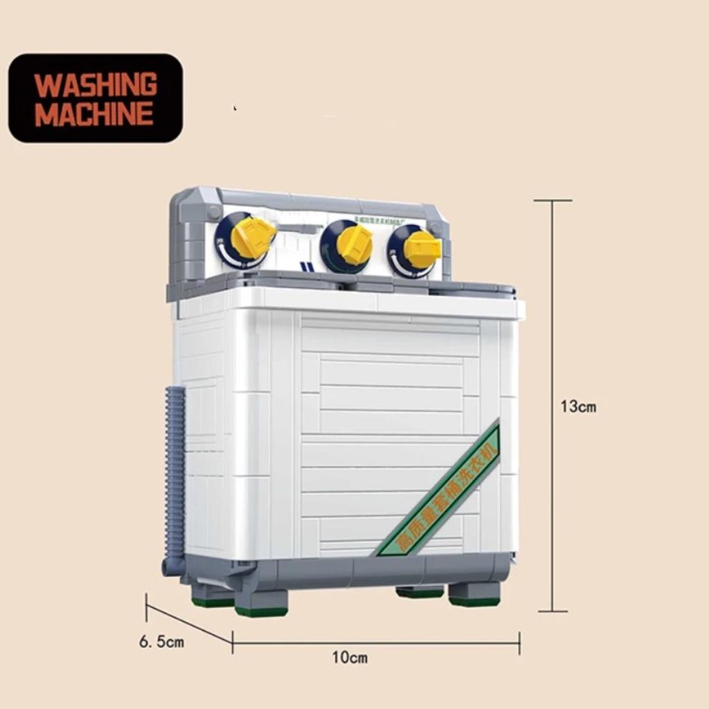 Stadt Mini Retro Haushaltsgeräte Modell Bausteine Fernseher Kühlschrank Radio MOC Spielzeug Ziegel Kinder Geburtstag Geschenk