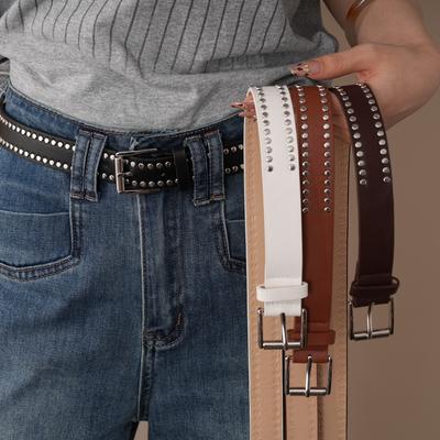 Vintage Punk Leather Geometric Rivet Belt Personalized Waist Chain Bohemian Clothing Accessories Women