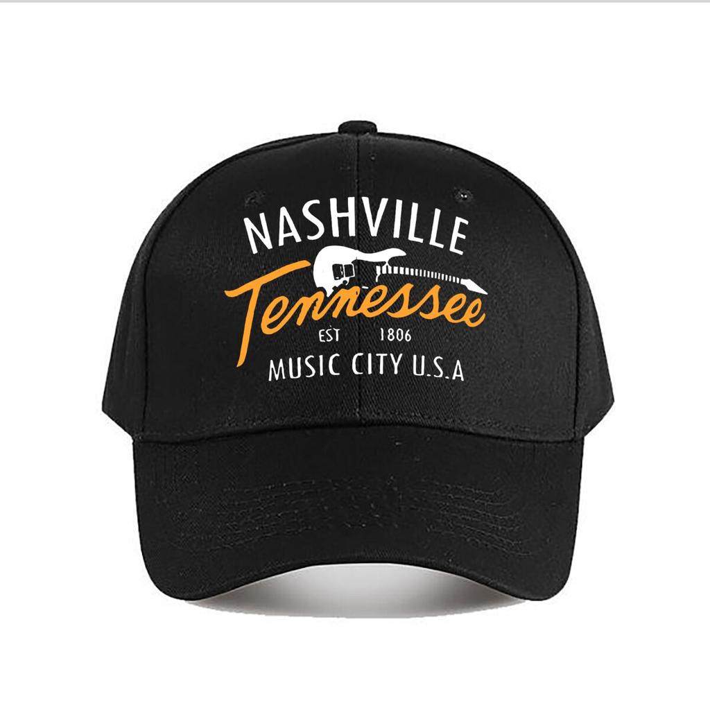 Nashville Tennessee Music City Guitar Baseball Cap Fashion Unisex Sunhat Womens Outdoor Sports Snapback Cap