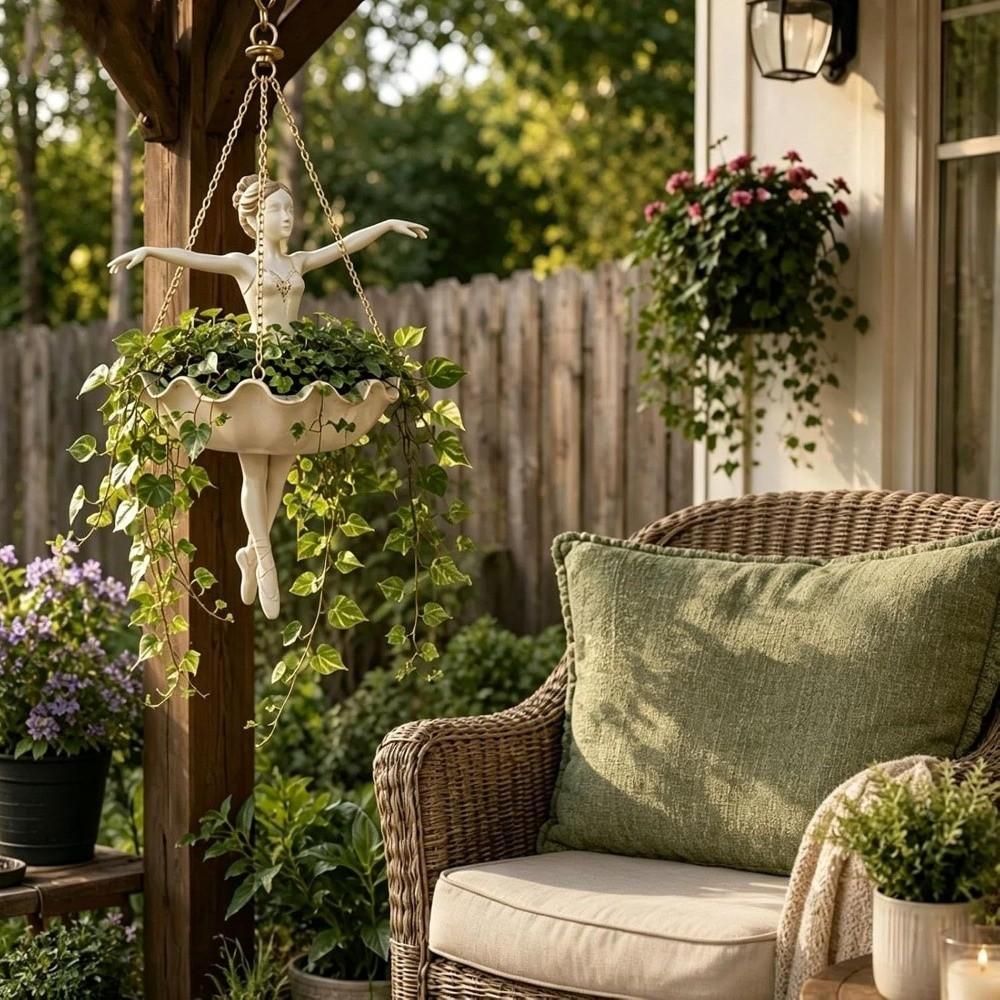 Danzatrice di Balletto Fantasiosa Fioriera da Appendere Fioriera per Succulente in Resina Vaso per Fiori Decorazione da Interno