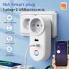Tuya Wifi Smart USB-Buchse EU-Stecker 16a Steckdosenadapter Ladestimme Smart Life App Elektrische für Google Home Alexa