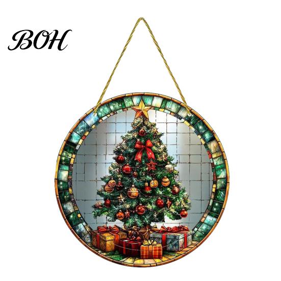Seasonal Home Hanging Ornaments Christmas Tree Ornaments, Acrylic Festive Pendants with Lanyard for Decor Holiday Party Decoration, Indoor Scene