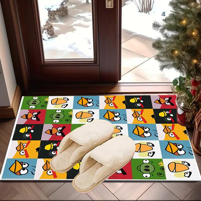 Red Birds Characters Collage Carpet, Chair Rug,Rug for Office Bedroom Living Rooms, Doormat Decor Fan Gift Christmas Gift