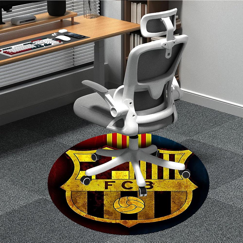 1pcBarcelona Football Office Round Area Rug, Indoor Mat Suitable For Office, Bedroom Living Room Home Decor, Room Deco, Offic A0928169
