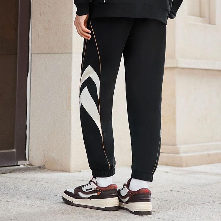 Li-Ning Color Block Graphic Sweatpants 'Black White' Men's AKLS975-3