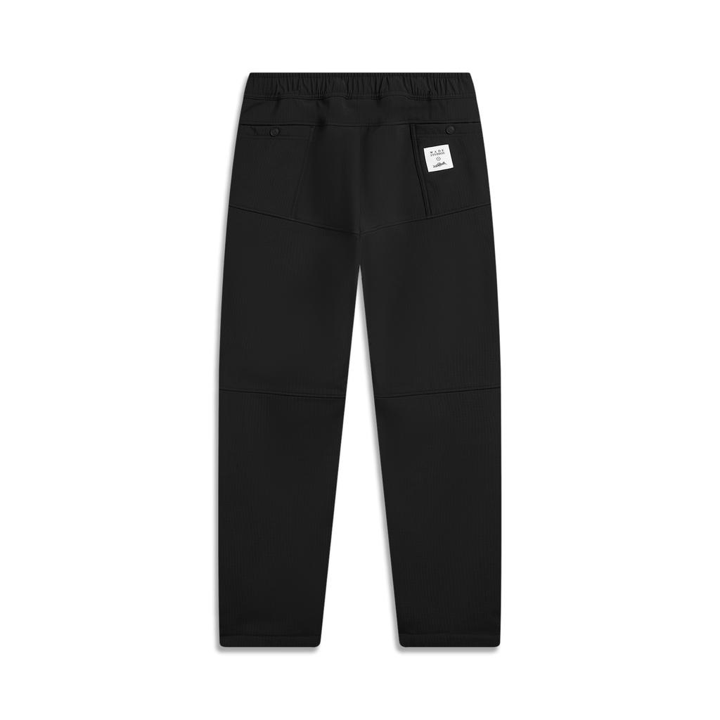 Li-Ning Fleece Lined Warm Sports Fashion Versatile Solid Color Mid Waist Breathable Casual Pants Men Bottoms AKXV449-1