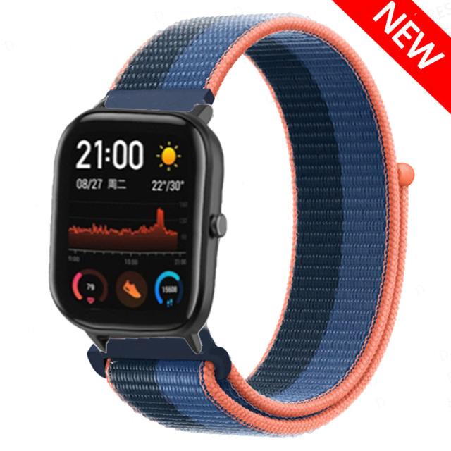 20mm 22mm Watch Band For Amazfit GTS/2/2e/4/3/mini GTR 4/2/3/Pro 47mm stratos 3 Nylon Bracelet pulseira correa Amazfit bip strap