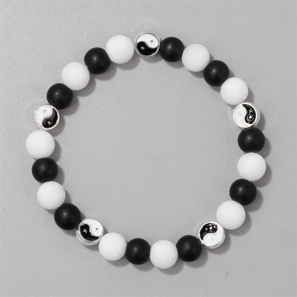 

Новый белый кошачий глаз опаловый браслет с бусинами, модный браслет Тай Чи Инь Ян, черный стеклянный бисер, энергетические браслеты для мужчин и женщин, ювелирные изделия для лучшего друга