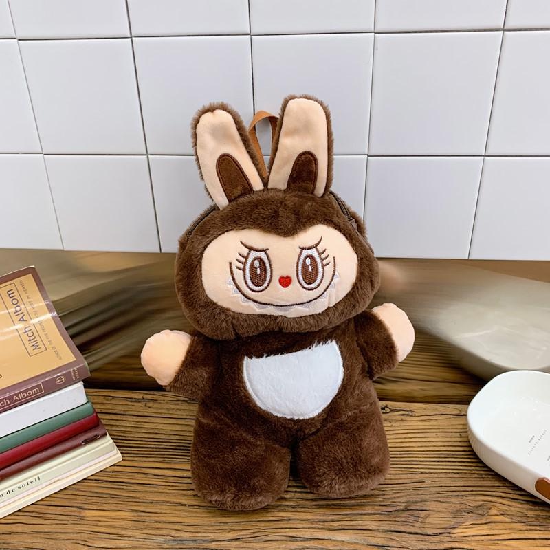 Новая мягкая игрушка La Bu Bu, кошелек для монет и детский рюкзак кофейный